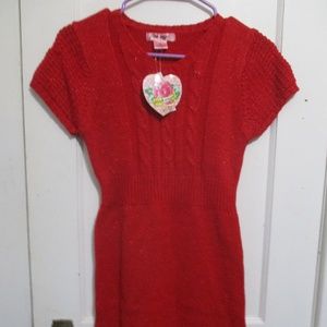 PINK ANGEL. NWT. RED SWEATER DRESS. GIRLS 16